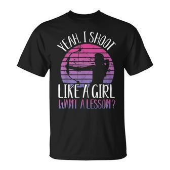 Yeah I Shoot Like A Girl Archer Archery T-shirt - Thegiftio UK