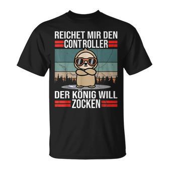 Zocken Reichet Mir Den Controller König Konsole Gamer T-Shirt - Seseable
