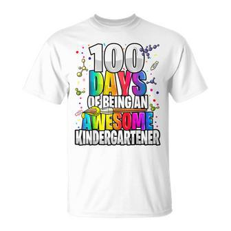 100 Days Of Being An Awesome Kindergartener 100Th Day School T-Shirt - Seseable