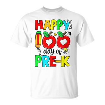 100 Days Of Pre K Happy 100Th Day Of School Teacher Kids T-Shirt - Seseable