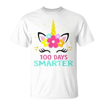 100 Days Of School Cute Unicorn Girls 100Th Day T-Shirt - Seseable