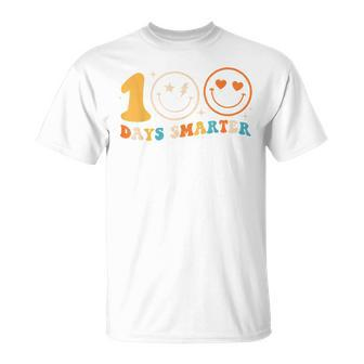 100 Days Smarter 100 Days Of School Smiling Boy Girl T-Shirt - Seseable