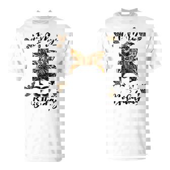 13 Years Old Girl 13Th Birthday Messy Bun Happy Birthday 13 Unisex T-Shirt | Mazezy
