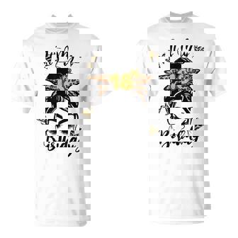 18Th Birthday Decorations Girl Messy Bun 18 Years Old Bday Unisex T-Shirt | Mazezy