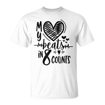 My Heart Beats In 8 Counts | Cheerleader  Unisex T-Shirt