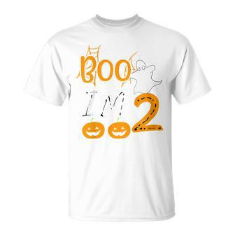 2Nd Birthday Boo Im 2 Two Yr Ghost Halloween Costume T-shirt - Thegiftio UK