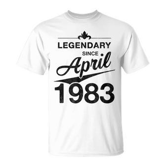 40 Geburtstag 40 Jahre Alt Legendär Seit April 1983 T-Shirt - Seseable