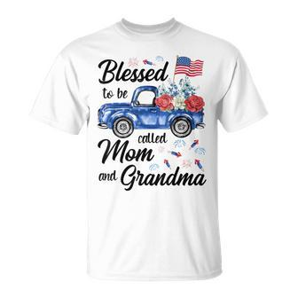 4Th July American Flag Patriotic Blessed Mom Grandma Gift For Women Unisex T-Shirt | Mazezy