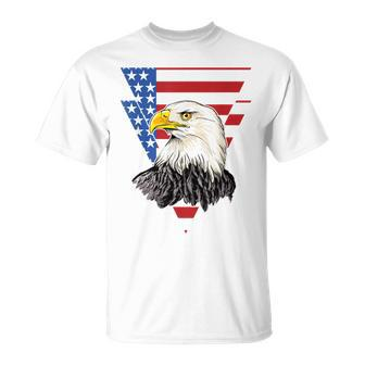 American Eagle With Stars And Stripes Us Flag Graphic T-Shirt - Seseable