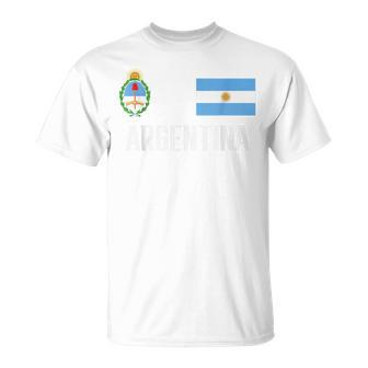 Argentina Soccer Ball Flag Jersey Argentinian T-shirt - Seseable