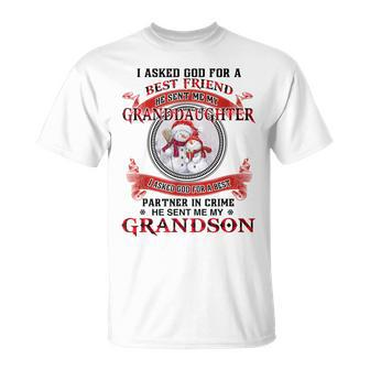 I Asked God For A Best Friend He Sent Me My Granddaughter T-shirt - Seseable