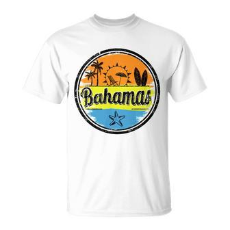 Bahamas Retro Circle Unisex T-Shirt - Monsterry