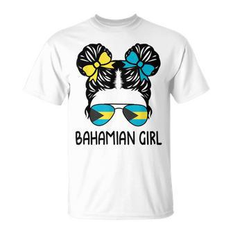 Bahamian Girl Messy Hair Bahamas Pride Patriotic Womens Kids Unisex T-Shirt | Mazezy