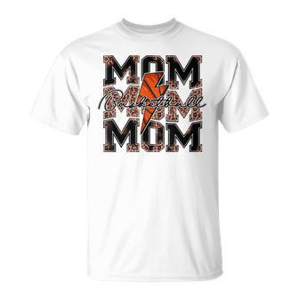 Basketball Mom Leopard Lightning Bolt Basketball Game Day T-shirt - Thegiftio UK