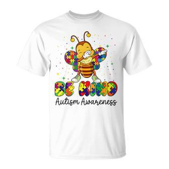 Be Kind Autism Awareness Puzzle Bee Dabbing Support Kids Unisex T-Shirt | Mazezy
