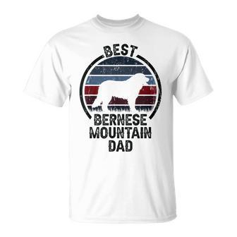 Best Dog Father Dad Vintage Berner Bernese Mountain T-Shirt - Seseable