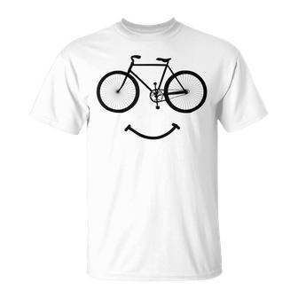Bicycle And Smile Bicycling Black Unisex T-Shirt | Mazezy
