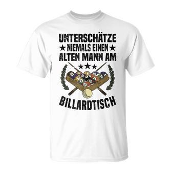 Billard Opa T-Shirt, Design für Rentner & Billardspieler - Seseable