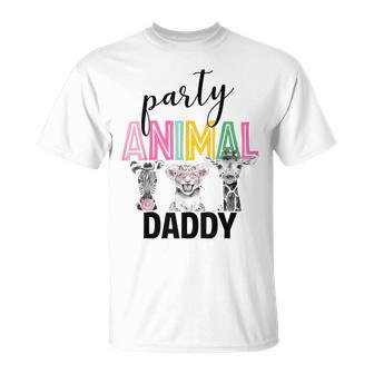 Mens Birthday Zoo Party Animal Daddy Safari Birthday Party T-Shirt - Seseable