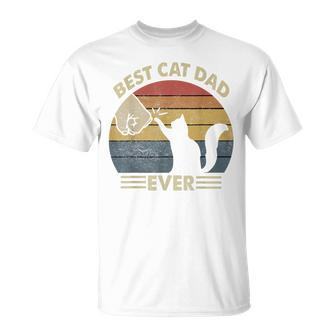Black Cat Dad Best Cat Dad Ever Kitten Lover Gift Vintage Unisex T-Shirt - Seseable