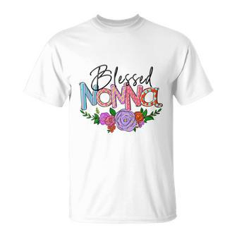 Blessed Nonna Graphic First Time Grandma Shirt Plus Size Shirts For Girl Mom Son Unisex T-Shirt - Monsterry