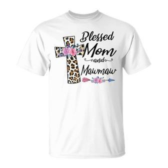 Blessed To Be Called Mom And Mawmaw Floral Mothers Day Gift For Womens Unisex T-Shirt | Mazezy