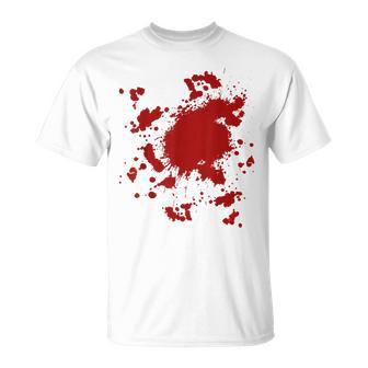 Blood Splatter Costume Gag Fancy Dress Scary Halloween T-shirt - Thegiftio UK