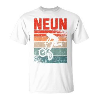BMX Fahrer Fan T-Shirt für Kinder, Vintage 9. Geburtstag Junge - Seseable