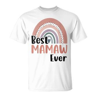 Boho Rainbow Best Mamaw Ever Funny Mothers Day Mommy Grandma Unisex T-Shirt - Seseable