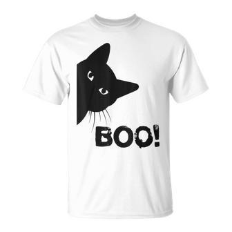 Boo Hiding Peekaboo Scary Halloween 2022 Cat Lovers T-shirt - Thegiftio UK