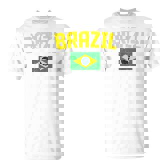 Brazil Football Fans Flag Brazil National Pride Brazilian V2 T-shirt - Thegiftio