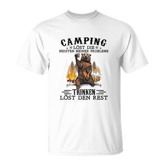 Camping T-Shirt Lustiger Spruch mit Bärenmotiv, Problemlösungs-Shirt - Seseable