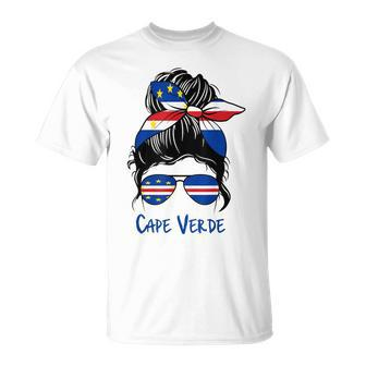 Cape Verde Girl Cape Verdean Girl Cabo Verde Woman Flag Unisex T-Shirt | Mazezy