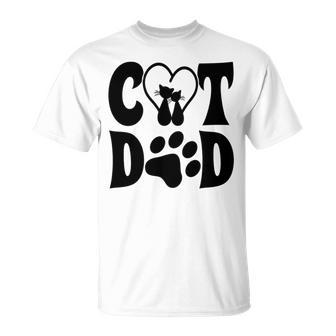 Cat Dad Heart Personalized Cat Dad Unisex T-Shirt