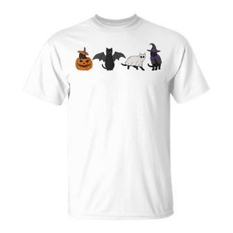Cat Ghost Pumpkin Witch Scary Halloween Costume T-shirt - Seseable