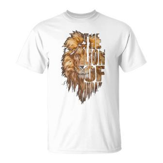 Christian Jesus Lion Of Tribe Judah Cross For Men Women T-Shirt - Seseable