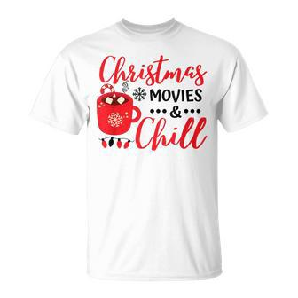 Christmas Movie And Chill Christmas Holiday Stay At Home T-shirt - Thegiftio UK