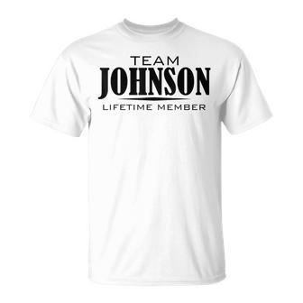 Cornhole Team Johnson Family Last Name Top Lifetime Member T-shirt - Seseable