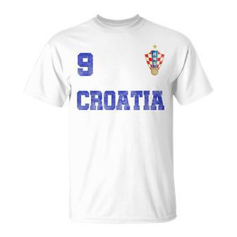 Croatia Soccer Jersey Number Nine Croatian Flag Football Fan T-shirt - Thegiftio UK