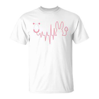 Cute Easter Bunny Heart Beat Stethoscope T-shirt - Thegiftio