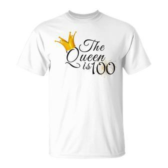 Damen 100. Geburtstag T-Shirt - The Queen Is 100 Design für Oma & Mama - Seseable