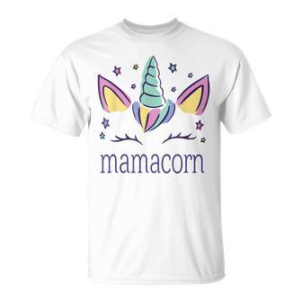 Damen Mamacorn Einhorn Geburtstag Süß Muttertag T-Shirt - Seseable