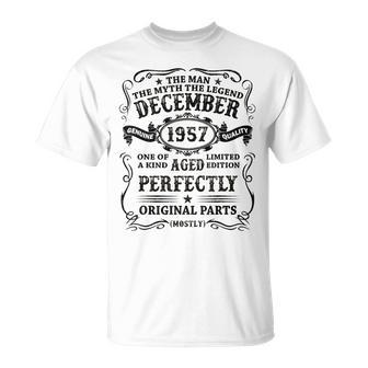 December 1957 The Man Myth Legend 65 Year Old Birthday Gift Unisex T-Shirt - Seseable