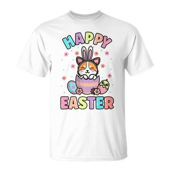 Easter Kawaii Bunny Corgi Dog Cute Spring Egg Hunting Kids Unisex T-Shirt | Mazezy