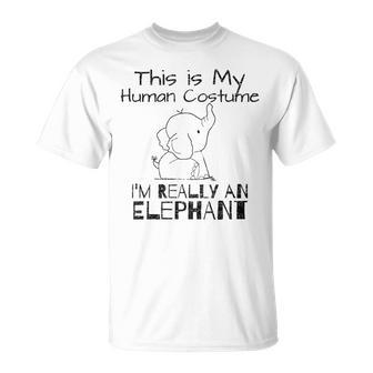 This Is My Echthaar Kostüm Ich Bin Wirklich Ein Elefant T-Shirt - Seseable