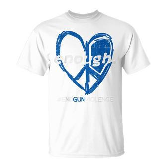 End Gun Violence Enough Peace Heart Awareness Orange Unisex T-Shirt | Mazezy