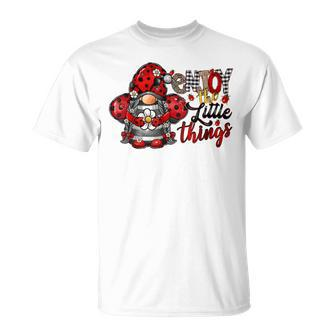 Enjoy The Little Thing Cute Ladybug Gnome Summer T-Shirt - Seseable