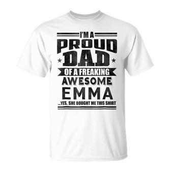 Family Fathers Day Dad Daughter Emma Name Men Unisex T-Shirt - Seseable