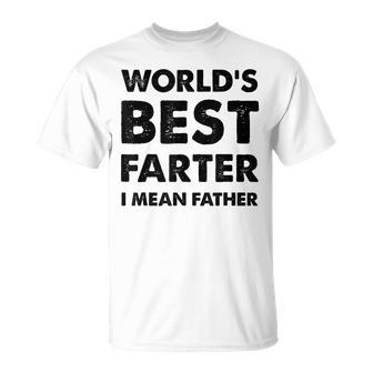 Mens Fathers Day Vintage Dad Worlds Best Farter I Mean Father T-Shirt - Seseable
