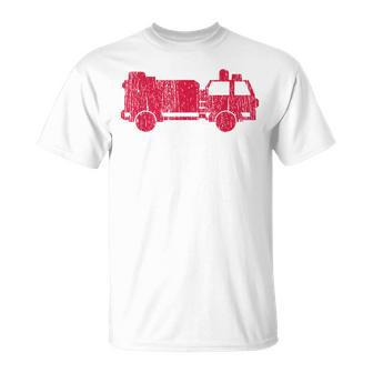 Fire Truck Vintage Fire Fighter Fireman T-Shirt - Seseable